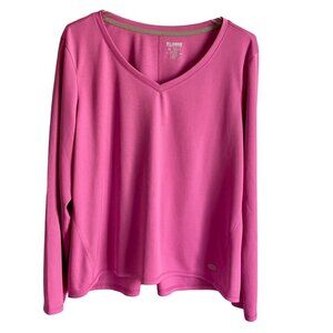 Reel Legends Freeline Long Sleeve V Neck Top Quick Dry UPF 30 Women's 1X NEW